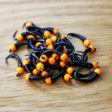 6 'Dogs Bollox' Bung Buzzers Barbless Size 10 -Pumpkin Fly Fishing Trout Fly
