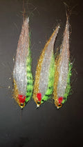 3 Large Flash  Pike /Perch/ Predatory Fly Lures Size 1 Hook Set of 3