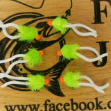 6 x Cats Whisker Squirmy Worm Blob Size 10 Barbless  Hot Head Trout Flies.