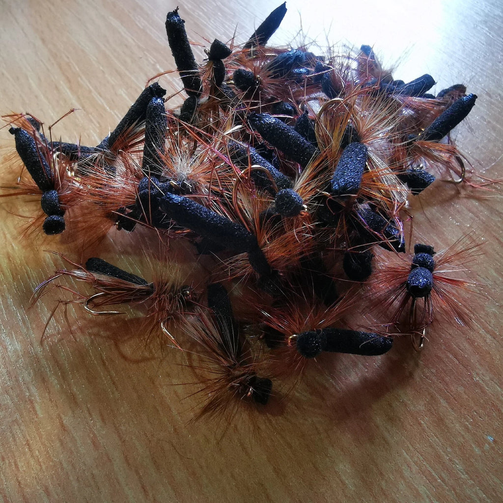 6 Daddy Long Legs Booby Trout Flies Barbed Trout Flies Booby Eyes Size 10