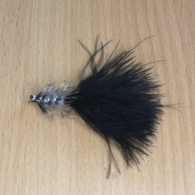 Black and Silver Humongous trout fly fly fishing fry bashing lure size 10