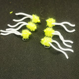 6 X Gin and Tonic Squirmy Worm Blob Size 10 Barbless  Hot Head Trout Flies.