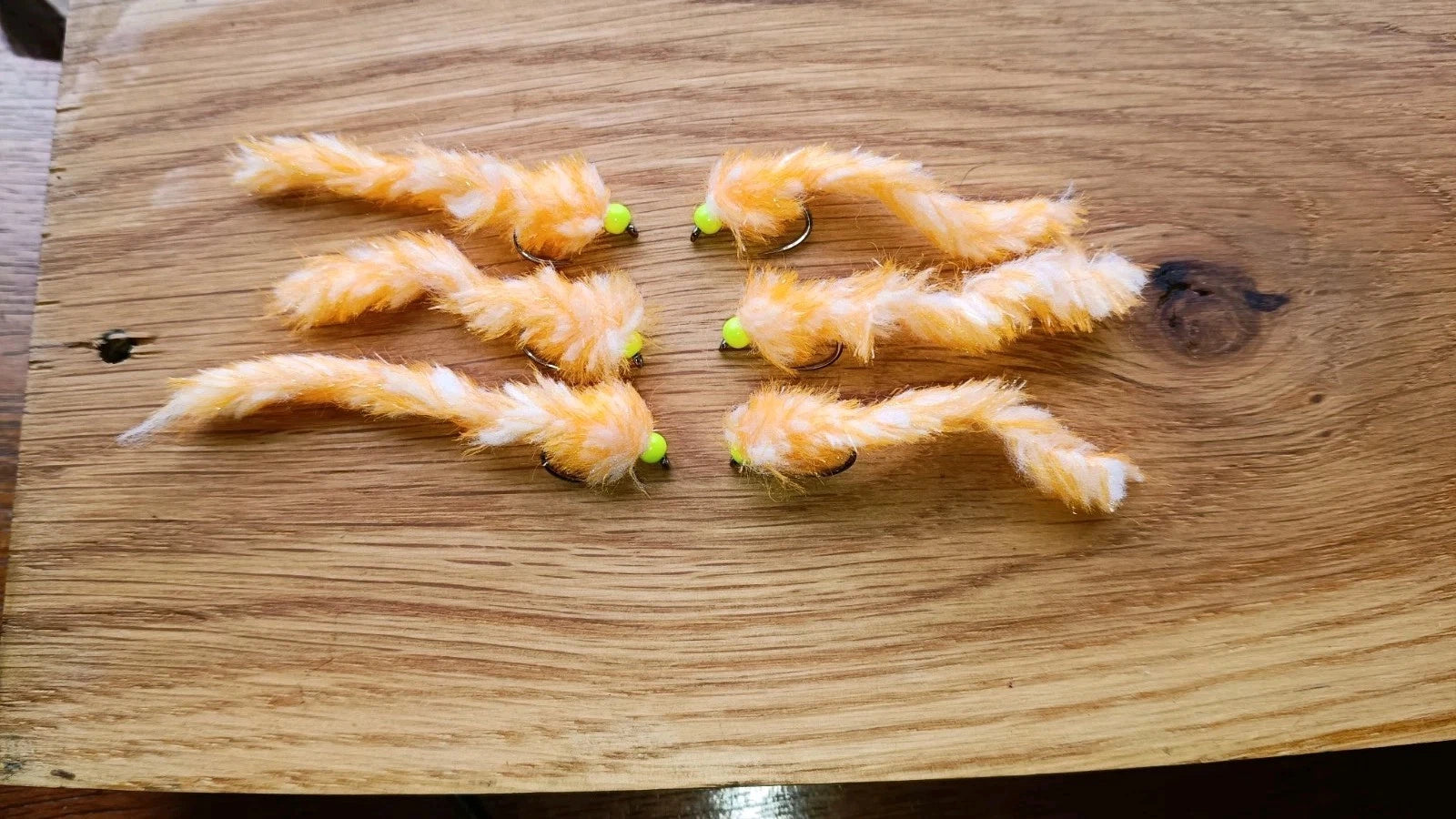 6 CLEMENTINE FISHING TROUT FLIES SIZE 10 BARBLESS LURE