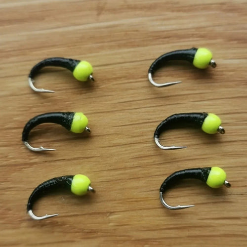 6 'Dogs Bollox Pink/Black' Bung Buzzers Barbless Size 10 - Fly Fishing Trout Fly