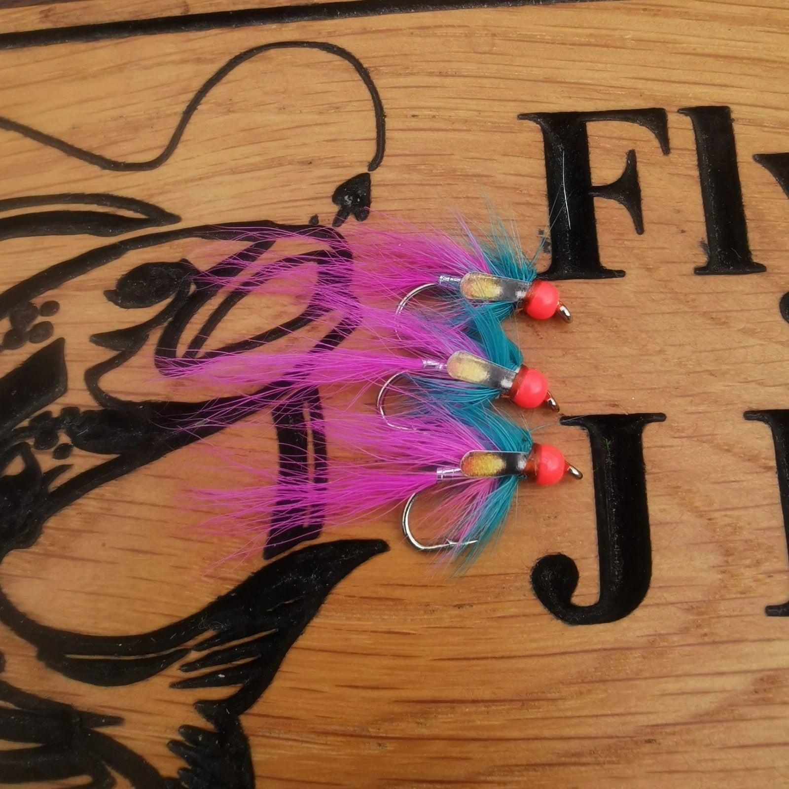 Salmon Flies Single Hook Bead Head Size 8. Set Of 3