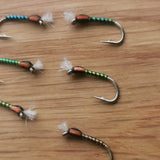 Holo Black Buzzers size 14 straight hook (Set of 6) Fly Fishing Flies Trout