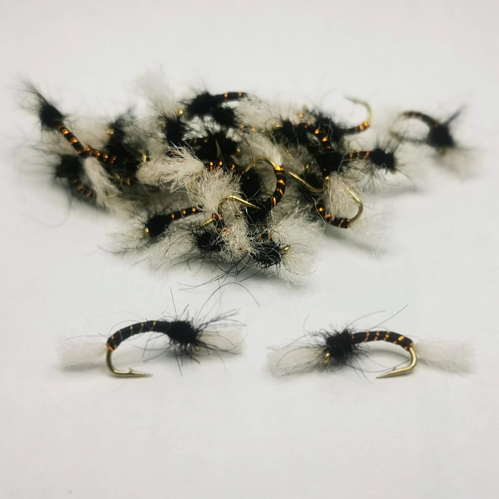 6x Hatching Black Buzzer Fly Fishing Trout Size 12 Hook
