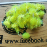 6 Fluro Yellow Pearl Flash Tail BLOBS/TROUT FLIES/FLY FISHING size 10 barbed