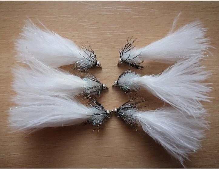 White Tadpole Trout Fly Lure cats whisker size 10