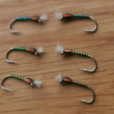 Holo Black Buzzers size 14 straight hook (Set of 6) Fly Fishing Flies Trout