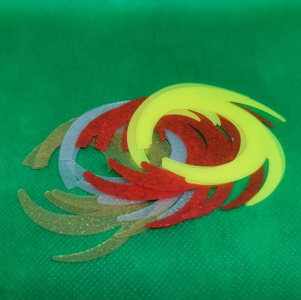 Dragon Wiggle Tails Thick Silicone Pike Fly Fishing  pike flies fly tying 12pcs