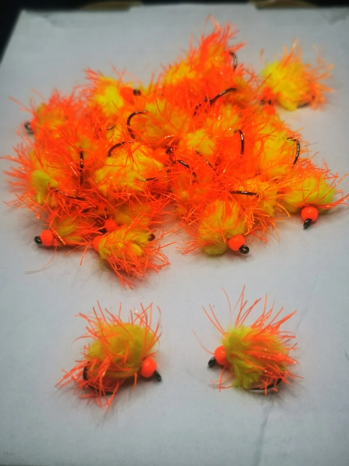 6 FIREBALL EGG-IT BLOBS FISHING TROUT FLIES  SIZE 10 BARBLESS HOTHEAD