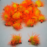 6 FIREBALL EGG-IT BLOBS FISHING TROUT FLIES  SIZE 10 BARBLESS HOTHEAD
