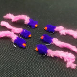 6 Purple And Pink Eggstacy Worms.Fly Fishing trout fly lure barbless