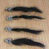 Humongous Snake fly fishing Trout Fly Set Of 4. Size 10 Fry Basher