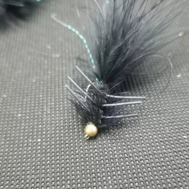 Black Woolly Bugger Fly Fishing Flies lures Streamers X6