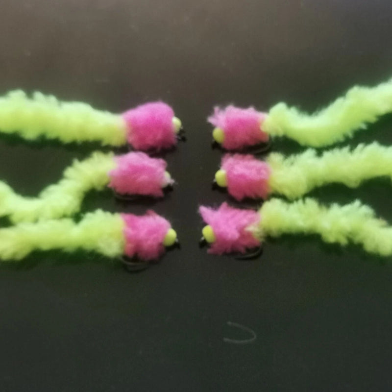 6 FRUIT SALAD Eggstacy Worms. Fly Fishing trout fly lure
