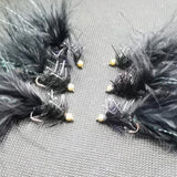 Black Woolly Bugger Fly Fishing Flies lures Streamers X6