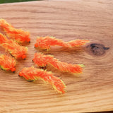 6 ORANGE AND YELLOW TIGER FISHING TROUT FLIES SIZE 10 BARBLESS LURE
