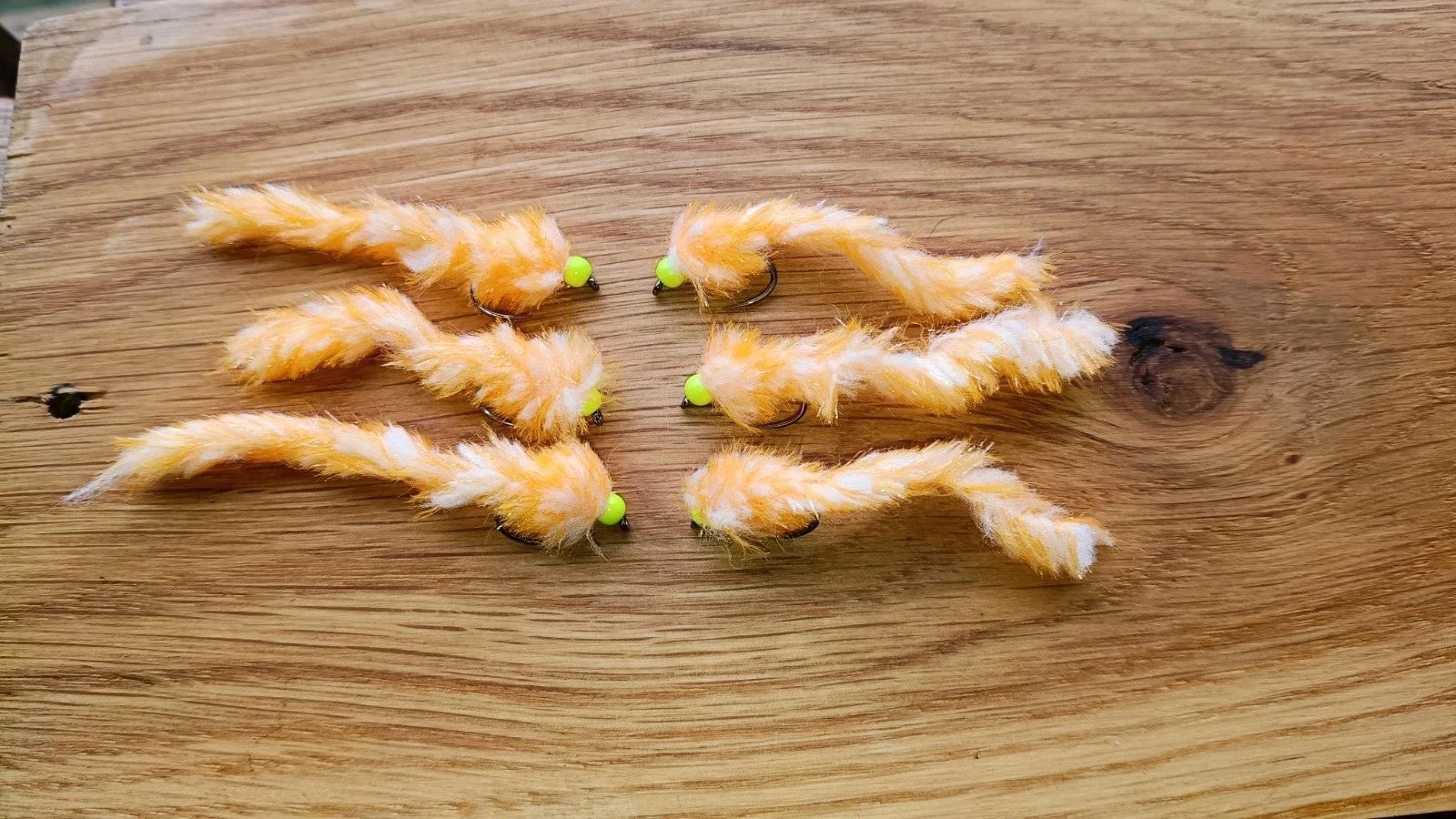 6 CLEMENTINE FISHING TROUT FLIES SIZE 10 BARBLESS LURE