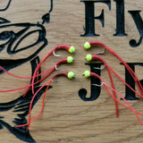 6 x BLOODWORM FLEXI-FLOSS STALKING BUG ,LURES,TROUT FLIES, BUZZERS SIZE 12