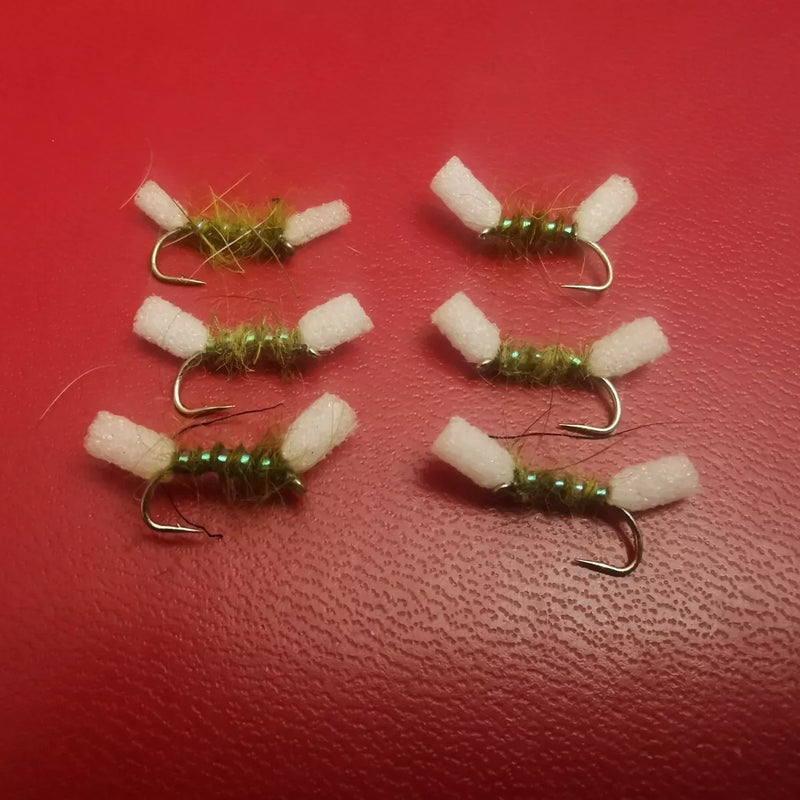6 Foam Olive shipmans buzzers Trout Flies