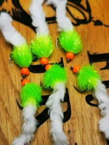 6 Cats Whisker Eggstacy Fritz Worms. Fly Fishing trout fly lurelure Barbless