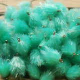 6 Spearmint Pearl Flash Tail BLOBS/TROUT FLIES/FLY FISHING size 10 barbed